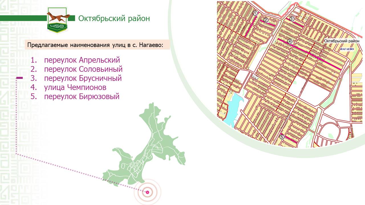 Наименование новых улиц и переулков в северной части села Нагаево ГО г. Уфа